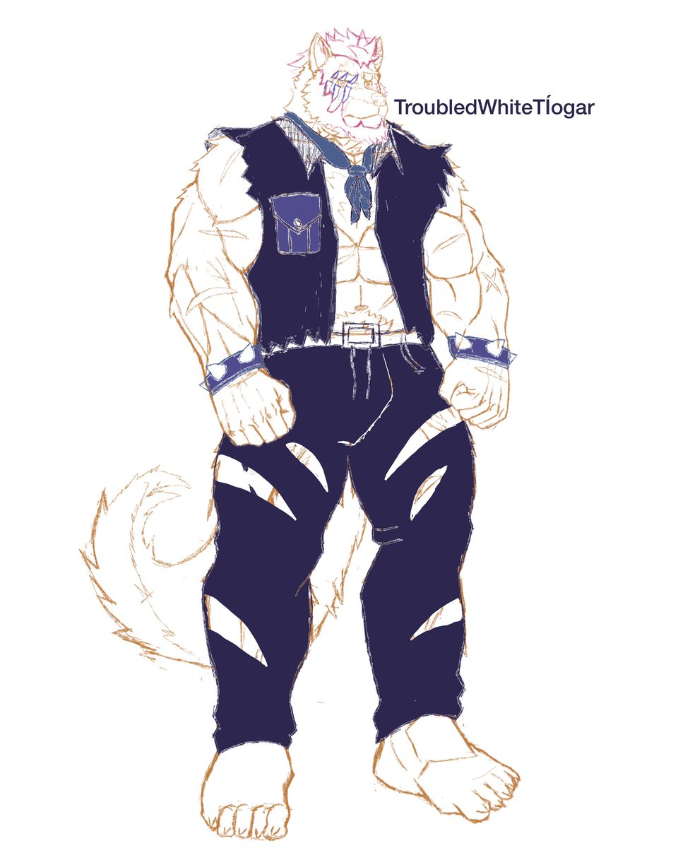 tiogar_white's tweet photo. MEET MY NEW CHARACTER! Fink is a troublesome rouge wolf, leader of a gang and Toujou’s love interest #sketch #furryartist #furryoc #furryart #wip https://t.co/33YqF6tLgT