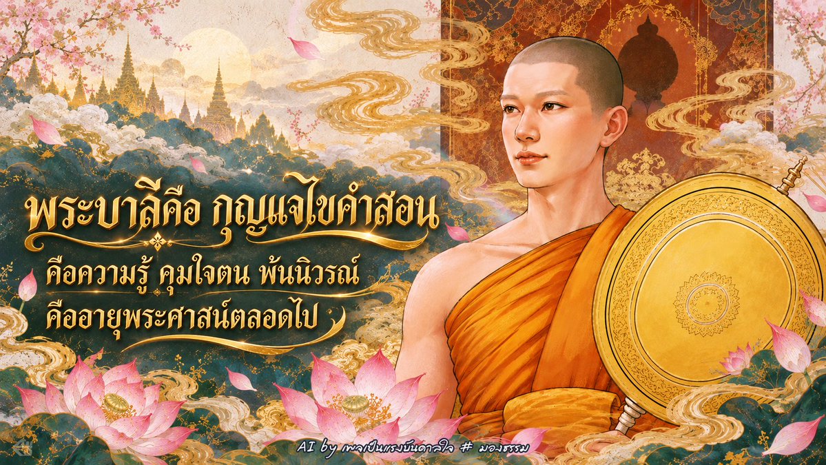 meeBamee1's tweet photo. บาลีจะอยู่คู่ฟ้า             อนันต์กาล
ไว้ส่องทางนิพพาน     พุทธเจ้า
ให้สัตว์จิตชื่นบาน     หลุดห้วง ทุกข์เฮย
หมั่นตรึกทุกค่ำเช้า     จักพ้นสงสาร

คุณครูไม่ใหญ่

Ai by #เป็นแรงบันดาลใจ
#เป็นแรงบันดาลใจ #มองธรรม https://t.co/NZP5w2pCRG