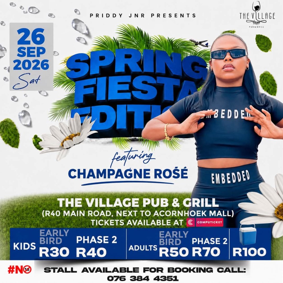 Computicket's tweet photo. πΈπ ACORNHOEK, WHO'S COMING WITH YOU?
Spring was supposed to be gentleβ¦ until this weekend happened. ππ₯SPRING FIESTA EDITION
π https://t.co/tqnNI4mxdk
π Acornhoek
ποΈ 26 Sep
π° From R70
#SpringFiesta #SpringVibes #Acornhoek #Mpumalanga #SpringSA #Computicket https://t.co/1ezRYpYzg6