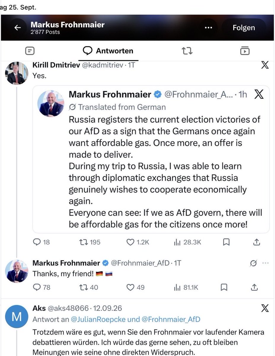 jurgen_nauditt's tweet photo. The German Nazi party AfD wants to do business today with the most brutal regime since Hitler, and tomorrow hand over the keys and all NATO information to Putin.

The fact that Russia has committed 258,000 war crimes in Ukraine is of no interest to the AfD. https://t.co/f0kT2g9pN6