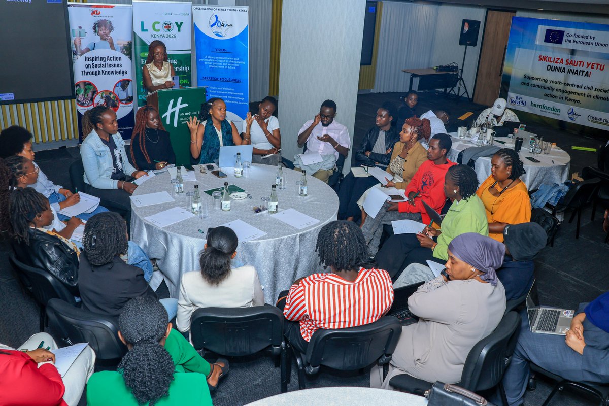 UNFPAKen's tweet photo. From lived community experiences to a shared call for action. 

#LCOYKenya2026 concluded with young people contributing priorities on climate, health, gender equality, and peace to inform Kenya’s Youth Statement ahead of #COP31.

#YouthLead #YouthinClimateAction https://t.co/LFWJAsyIdB