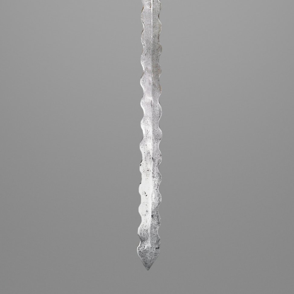MarsdanVM's tweet photo. Flamberge - while the name means flame-blade, it is mainly associated with large German two-handed swords, mostly used as ceremonial swords.

c.1550-1600
Total Length: 169cm
Blade Length: 118.7cm  
Grip L: 49cm
Quillion Span: 50.5cm
Weight: 2980g

26th of September
#swordtember https://t.co/HgtXxPB2WD