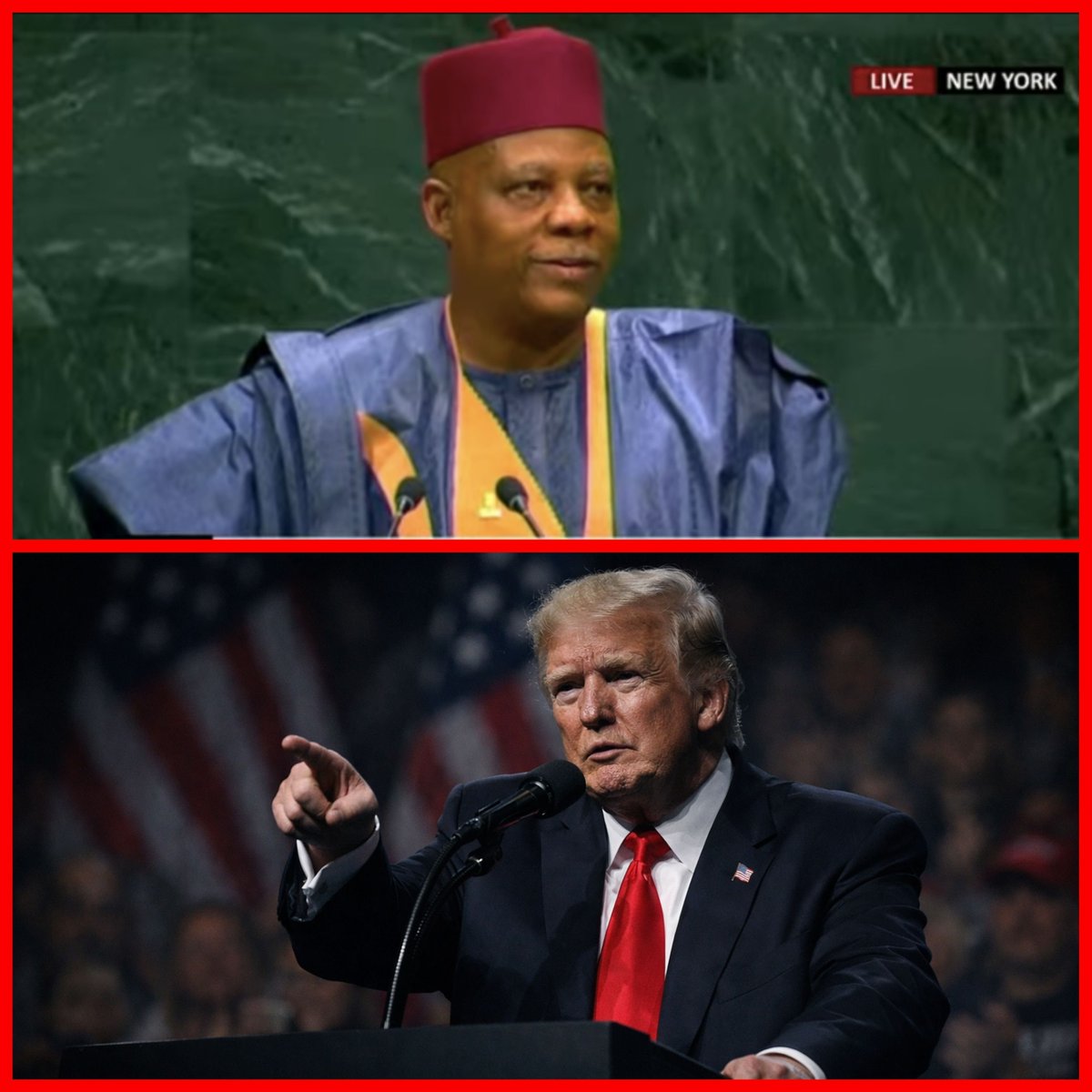 Atiku4ThePeople's tweet photo. #ATIKU2027: BREAKING!!! Vice President Kashim Shettima Delivers The Worst Speech In The History Of The United Nations General Assembly, At The Ongoing 81st UNGA, In A Very Tensed Mood And With Heavy Breathing; Rushes Through His Empty AI-Generated Speech, Filled With Begging And Begging And More Begging For Money, As World Leaders Watched In Deep Disappointment; Maybe The Nigerian Vice President Was Afraid USA President Donald J. Trump Would Ask Him To Produce Runaway President Bola Tinubu

"Atiku Is For The People" global movement, watched with dismay and embarrassment, on Thursday night, as Vice President Kashim Shettima disgraced Nigeria before World Leaders, at the ongoing 81st United Nations General Assembly, UNGA, in New York, United States of America, USA.

It was not a speech. It was a panic reading exercise. Anyone who watched the video, saw it very clearly. Vice President Shettima was tensed, breathing heavily, gasping between paragraphs, eyes glued to his device, rushing to finish. No charisma, no poise, no personal touch, no authority. Just read the script and ran away from the podium.

What Vice President Shettima did at the 81st UNGA, was the job of a Messenger Boy, reading the script for an absent Boss.

The speech itself was empty. It was titled: "Statement by President Bola Ahmed Tinubu", and Vice President Shettima kept repeating "on behalf of President Tinubu". 

The World Leaders came to hear Nigeria's President, but got a very nervous Vice, with a handout. It tells you everything. A President who chooses vacation in Paris, over the biggest Diplomatic stage in the world, does not take his country or the world seriously.

There was no substance, only recycled clichés about restoring trust and reforming the Security Council; the lines Nigeria has repeated at the UNGA since 2005. What is new? What has this government achieved? Just empty grammar that means nothing to the Nigerian woman who cannot afford rice.

The Vice President preached peace and dialogue abroad, but said nothing about the bloodbath in Benue, Plateau and Zamfara States. He begged for Climate finance, but ignored the floods sacking Mokwa, in Niger State, and Maiduguri, in Borno State. He spoke about Artificial Intelligence, AI, while 140 million Nigerians cannot afford data or electricity.

A good speech connects global ideals to home realities. Vice President Shettima's speech floated in the air. There was no Nigeria in it.

The fear on his face was unmistakable. Many Nigerians on the livestream noticed how hurried and unsettled he looked. Maybe he was afraid the World Leaders would ask him where his President is, and why he is on holiday, while his country burns.

That is what happens when you have nothing to defend. You rush, you stutter, you read and disappear. That was not leadership. That was an apology for the absence of Leadership.

#AtikuIsForThePeople #TheAtikuMovement