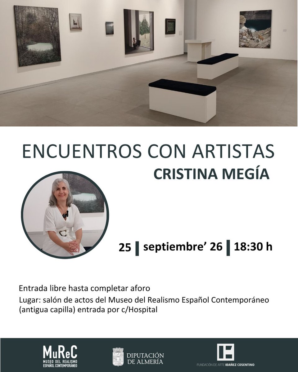 MuseoMurec's tweet photo. 🎨 ¡Planazo de finde en el #MUREC!
🗓️ VIERNES
• 18:30h Charla con Cristina Megía (Gratis)
• 19:15h Visita guiada: María Moreno
🗓️ SÁBADO
• 12:30h Visita guiada: Cristina Megía
🎟️ Visitas incluidas en la entrada. ¡Reserva!
📞 950202292
✉️ entradas@murecalmeria.es
#Realismo https://t.co/kd3ayGSIlD