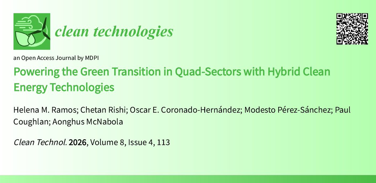 Cleantech_MDPI's tweet photo. #cleantech #openaccess #cleantechnologies #renewableenergy #callforreading 

Powering the Green Transition in Quad-Sectors with Hybrid Clean Energy Technologies

🔗https://t.co/y03PhfDh9c

#RenewableEnergySolutions #GreenTransition #IndustryAndCommunities #MCDA #AHP #ML https://t.co/7iKBYDKveZ