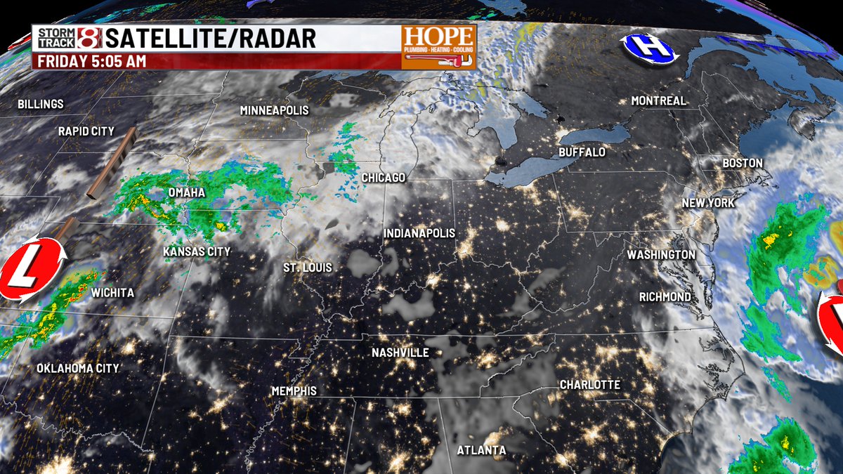 marcusbailey's tweet photo. FRIDAY - Skies have cleared this morning - and as expected, temps have dropped quite a bit. We are anywhere between 5 to 15° colder than Thurs. AM. Nice rebound with filtered sunshine today - Highs should hit the upper 60s/lower 70s.
#INwx https://t.co/dLLqssskUm