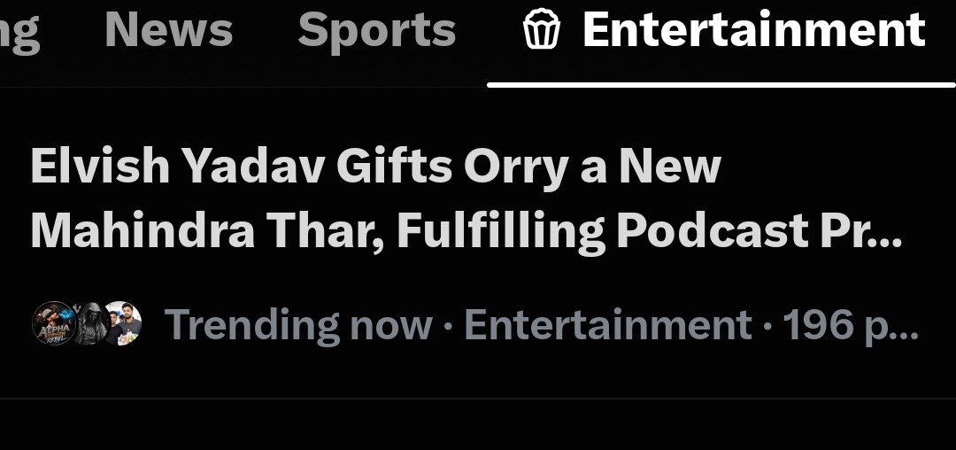 e1visharmy's tweet photo. X ka Algorithm hil gaya! 🚨

Elvish Yadav Gifts Orry a New Mahindra Thar - Trending Now🔥

Podcast wala promise pura kiya Rao Sahab ne, Bhaichara On Top is real 🫶 🚙
196 posts already
@Rudraaaa10 @Rawatgirl14 @mkpaglu @golmatolyoutube 

#ElvishYadav #Orry #Thar #BhaicharaOnTop https://t.co/G82wsi1Zis