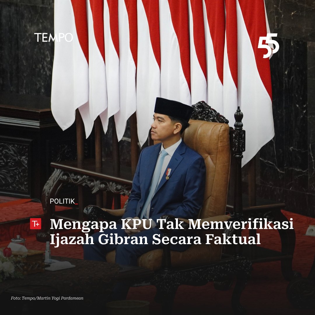 tempodotco's tweet photo. Keabsahan pendidikan Wakil Presiden Gibran Rakabuming Raka berujung di Mahkamah Konstitusi. KPU tak berkonsultasi dengan DPR menambah norma.

#TempoPlus https://t.co/b7j0NEchyp