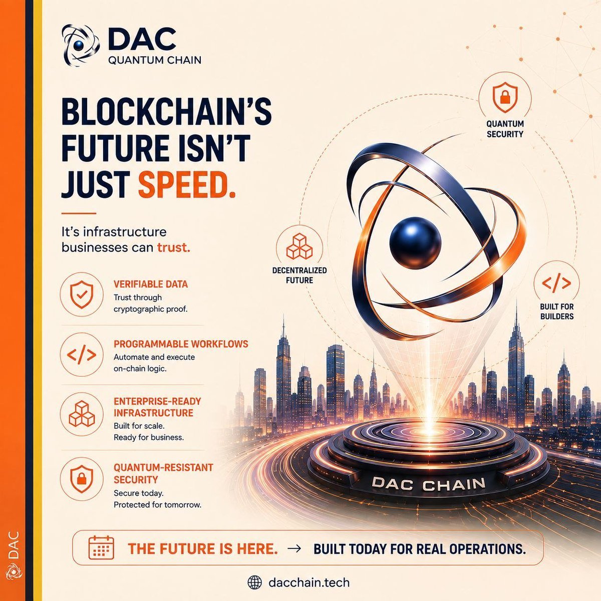 Sunnexlg40's tweet photo. DAC is advancing blockchain infrastructure with secure, reliable, and future-ready technology built to support real-world applications and long-term digital growth.

Build smarter. Stay secure. Go beyond. https://t.co/CNrOTzoxnF