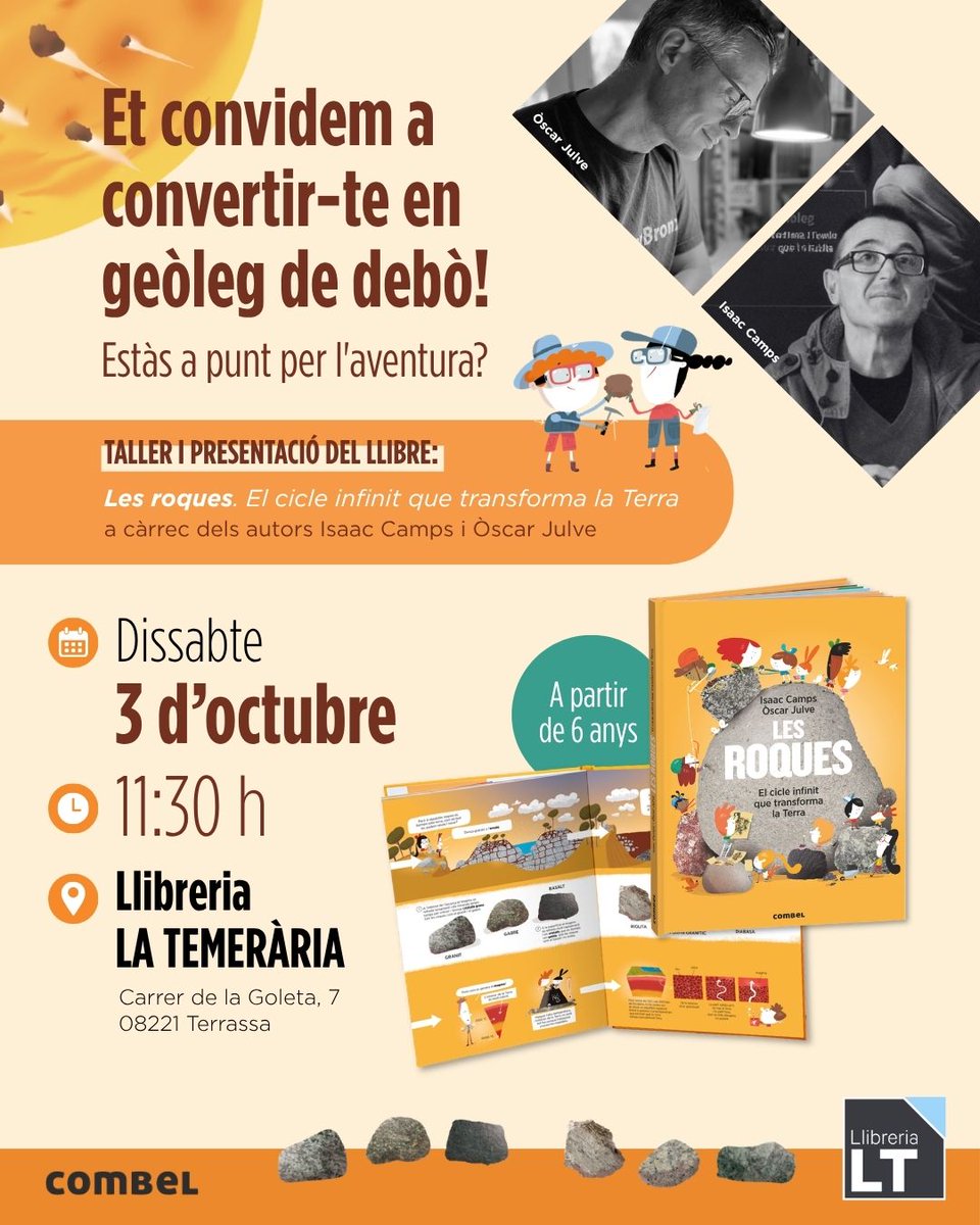 EditorialCasals's tweet photo. Activitat Les roques - La temerària
📆3 d'octubre
⏰11:30h
📍Carrer de la Goleta, 7, 08221 Terrassa

T'hi esperem!
https://t.co/RmxfcQZALv https://t.co/NwqukMumbK