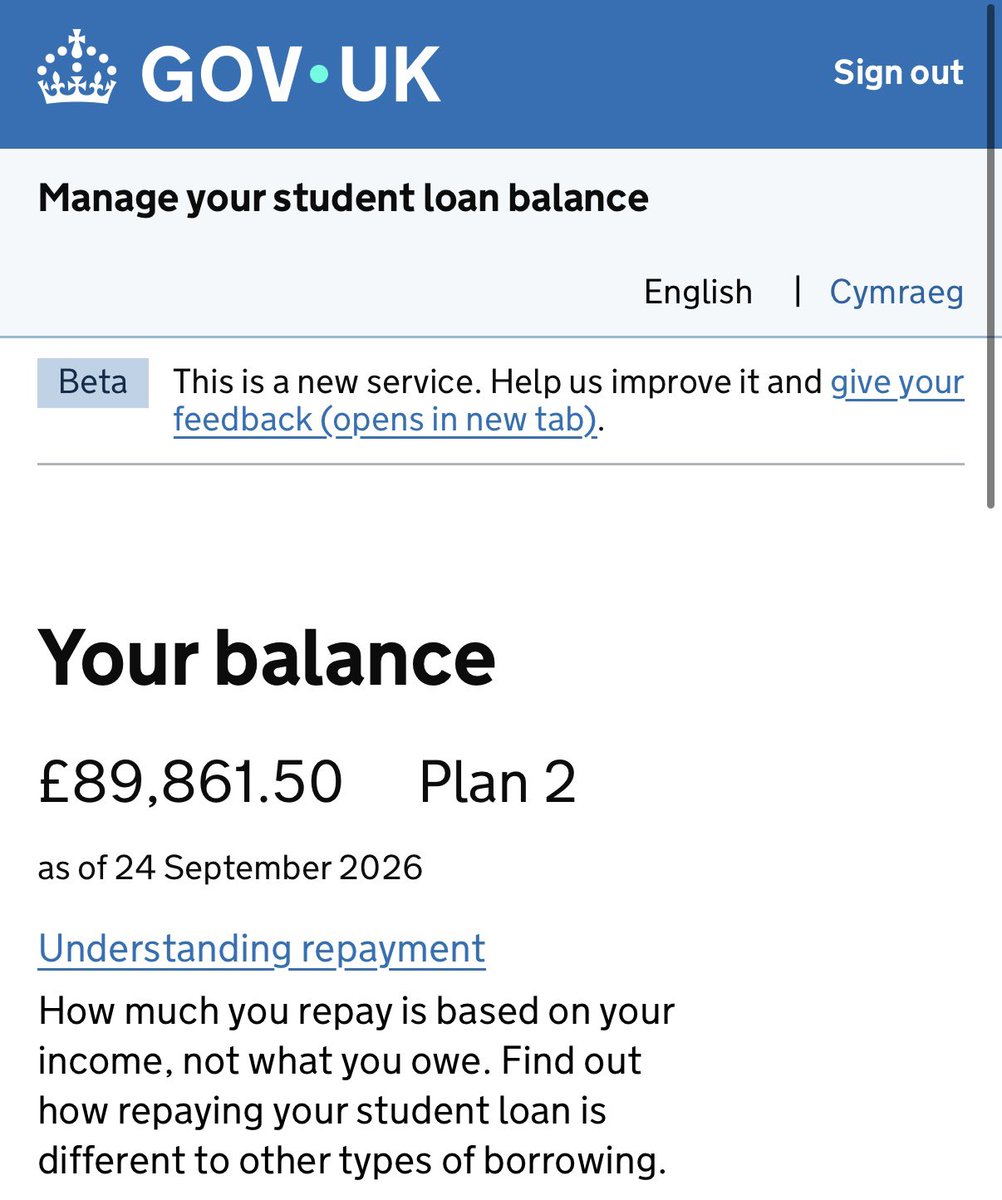 Tyler4Restore's tweet photo. I borrowed £43,871 when I went to uni and graduated in 2020.

I have been paying off my Plan 2 student loan since April 2021.

Today, my balance is £89,861.50.

Back in August 2024 my interest rate was 8% each month. To put that into context, that’s £590.90, and I could only afford to pay £115.00.

How is this fair? 

In 2016 I was told it would feel like a household bill or a trip to the cinema. Now it’s the difference between getting on the property ladder or staying in rented flat shares.

Every month, to this day, £307.30 of interest is added to my bill. And I’m projected to pay 9% of my salary for the next 25 years to repay my student loan.

This has to end.

A Restore Britain government will fix this injustice and will always put British men and women first.