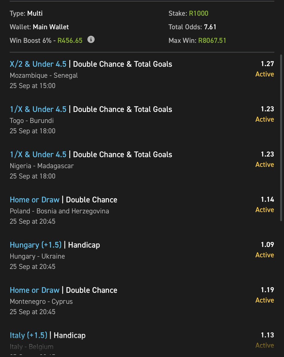tinaachaggie's tweet photo. ๐ Mixed markets ๐ค
๐งพ Easily play on Easybet๐๐ฝ 03-332351
๐ New users: Get R50 Sign Up Bonus + 150% First Deposit Match Bonus, use Promo code CHAGGIE50
๐Get a guaranteed reward every Saturday regardless of the outcome.
18+ T&Cs apply
#YellowNation
#YellowArmy https://t.co/vaVQWVZWd5