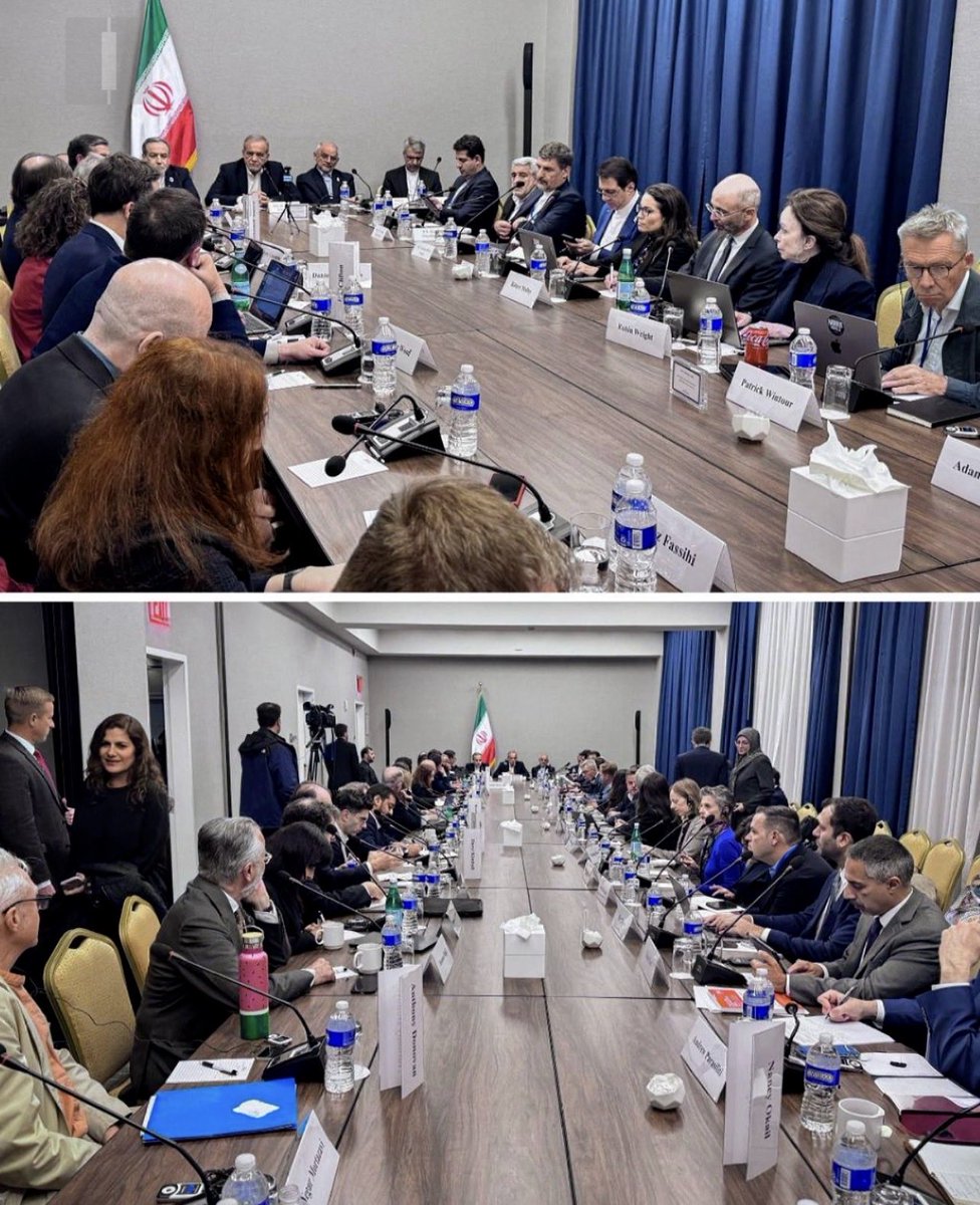 qmar14460's tweet photo. دیدار پزشکیان با مزدوران جمهوری اسلامی و شتیل بگیراش تو نیویورک تو حاشیه نشست سازمان ملل:
رابرت مالی، تریتا پارسی، نگار مرتضوی و فرناز فصیحی https://t.co/8VhSsYvbet