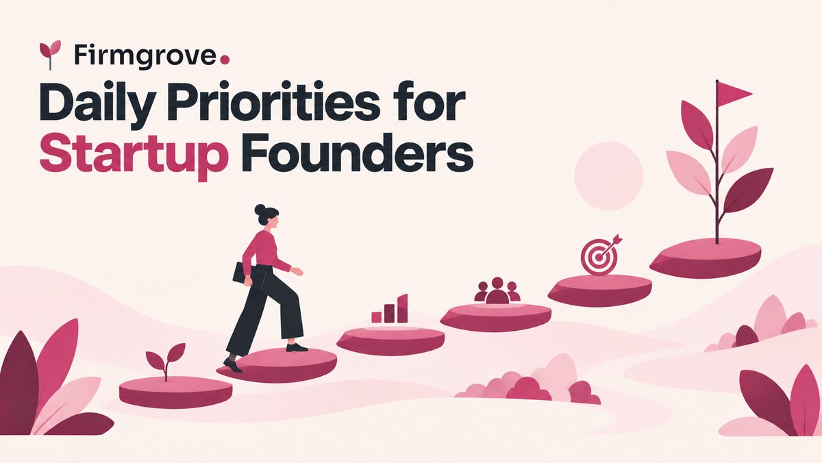 firmgrove's tweet photo. Daily Priorities for Startup Founders That Move the Company
Daily priorities for startup founders: protect customer learning, cash and momentum while keeping fundraising, operations and execution aligned daily.
https://t.co/gLW3zPHJLv
#startuptool #founder https://t.co/ehvJIyoM9g