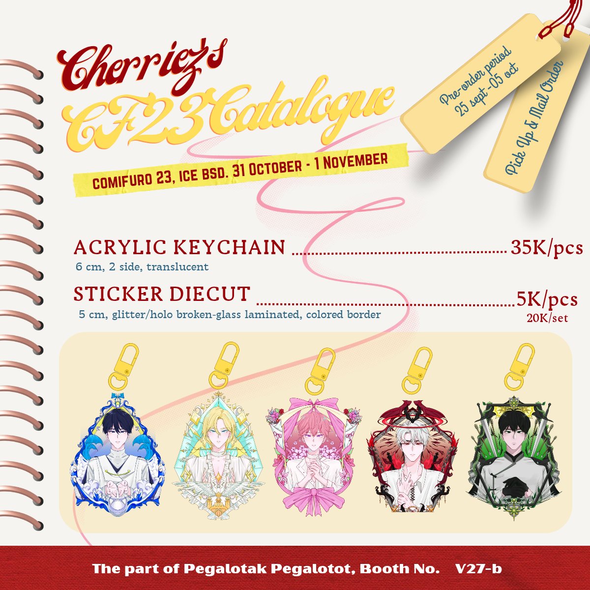 c_cherriez's tweet photo. [♡+🔃 appreciated]

cherriez's #CF23 PO batch 2 and GA is OPEN!! 
✧ PO period 25 Sept - 05 Oct✧

‼️OTS stocks will be LIMITED‼️

💫 PLAVE &amp; Original
🛒 Pick up (both days) &amp; mail order
📍 Pegalotak Pegalotot (V27-b)
🔗 Form link &amp; samples below

#comifuro23 #cf23catalogue https://t.co/cSLUxFkG5h