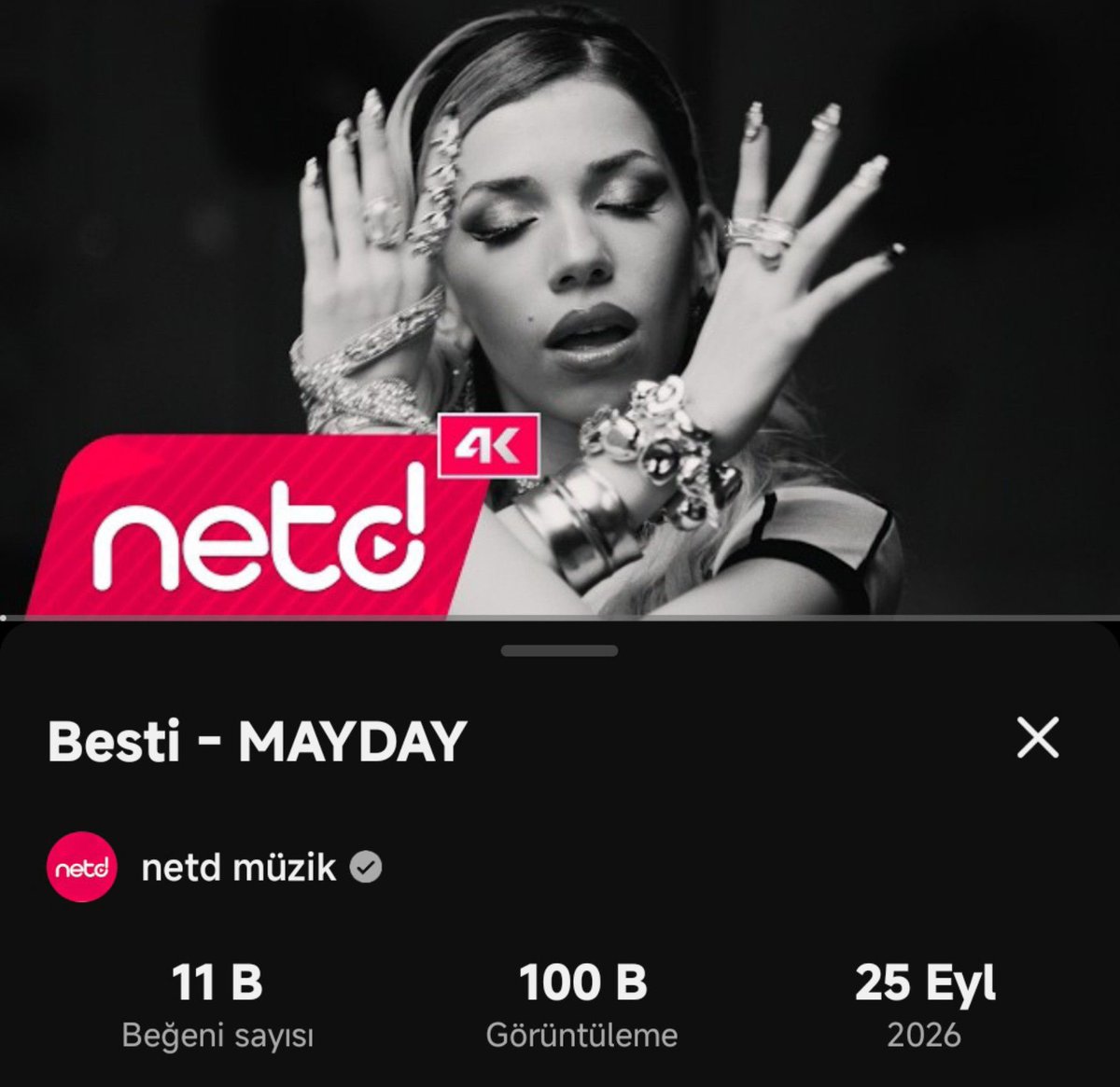 bbestinews's tweet photo. Mayday müzik videosu 100 bin izlenmeyi geride bıraktı🚨🚨 https://t.co/59bJJac6pw