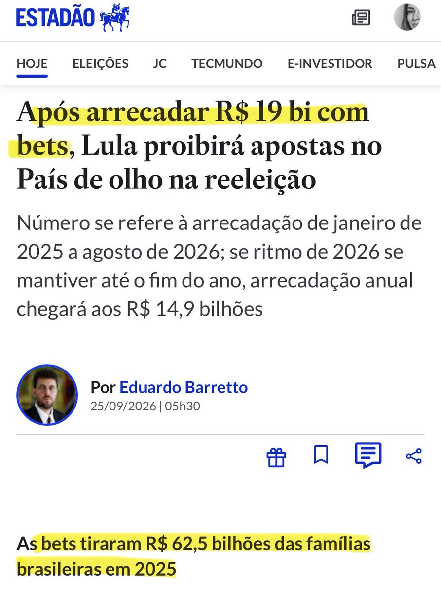 Tali_Mito22's tweet photo. Famílias perderam R$ 62,5 BILHÕES com as bets em 2025. O governo Lula arrecadou bilhões com elas. Agora, em pleno período eleitoral, descobriram que as bets são um problema⁉️

Que timing, né⁉️ https://t.co/57wThtk1VP
