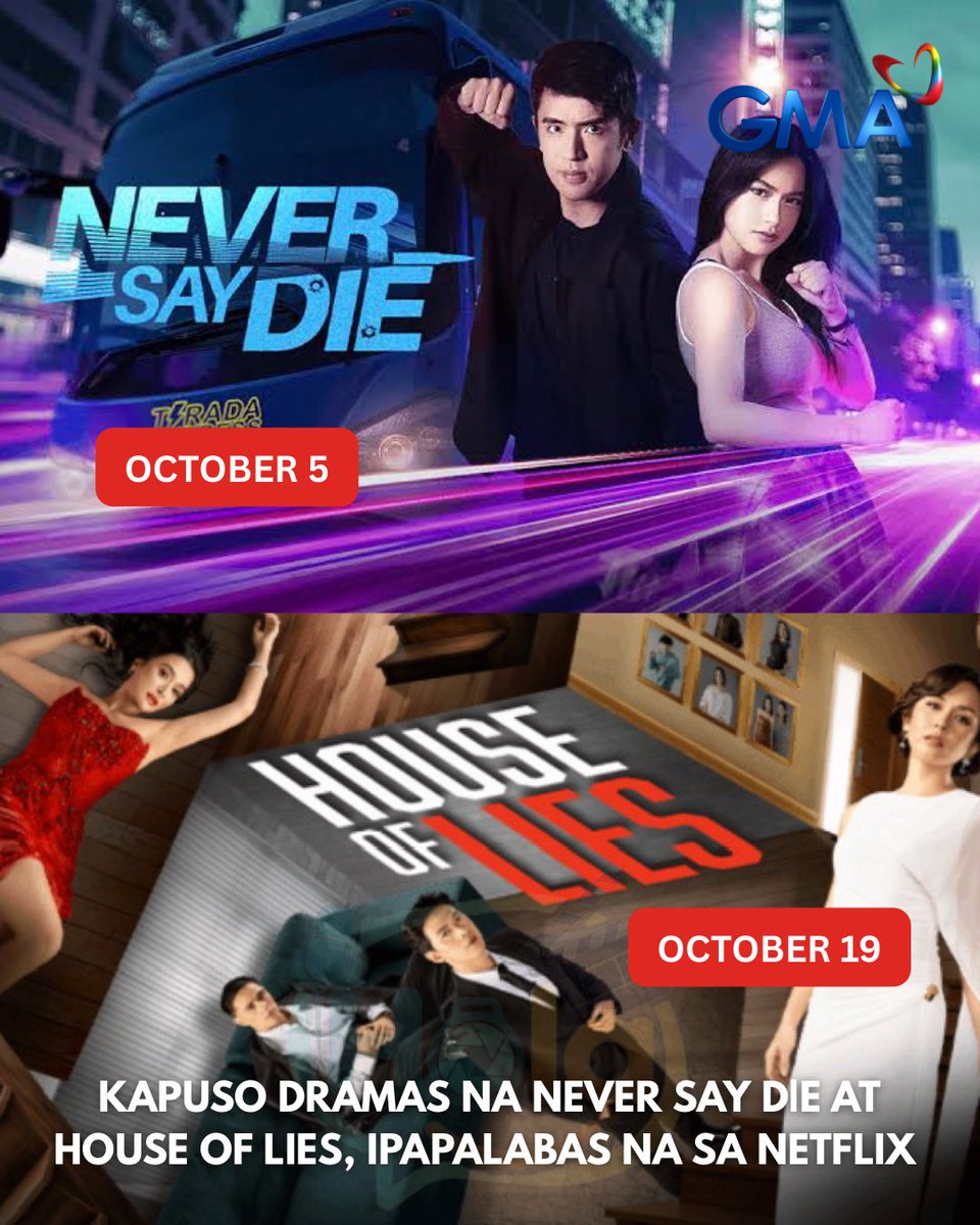 holaphofficial's tweet photo. #CHIKA | Kapuso top dramas na #NeverSayD|e at #HouseOfLies, ipapalabas na sa giant streaming platform na Netflix ngayong October. https://t.co/6hDPxXsstw