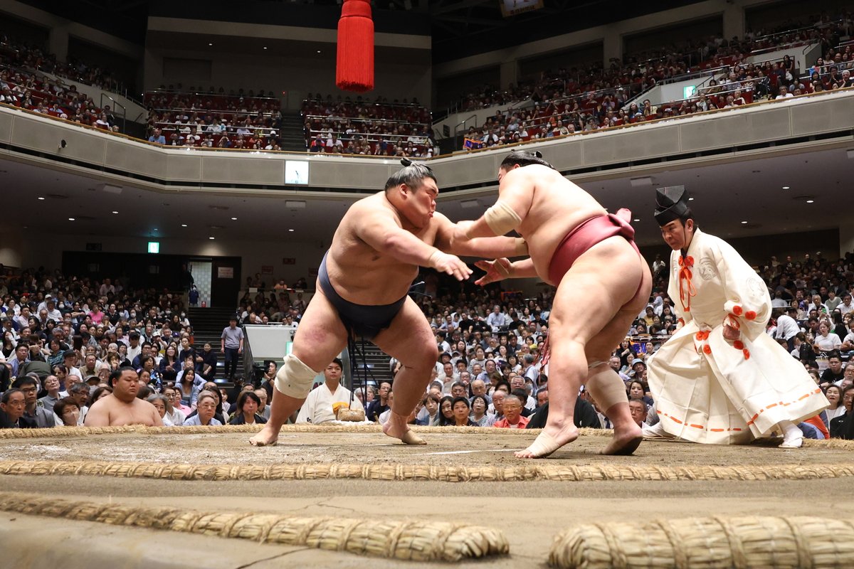 sumokyokai's tweet photo. ＜十三日目の様子＞
幕内取組
藤凌駕（7勝6敗）　押し出し　大栄翔（4勝9敗）
美ノ海（9勝4敗）　押し出し　藤ノ川（9勝4敗）
#sumo #相撲 #九月場所 https://t.co/BwFURn7ZJH