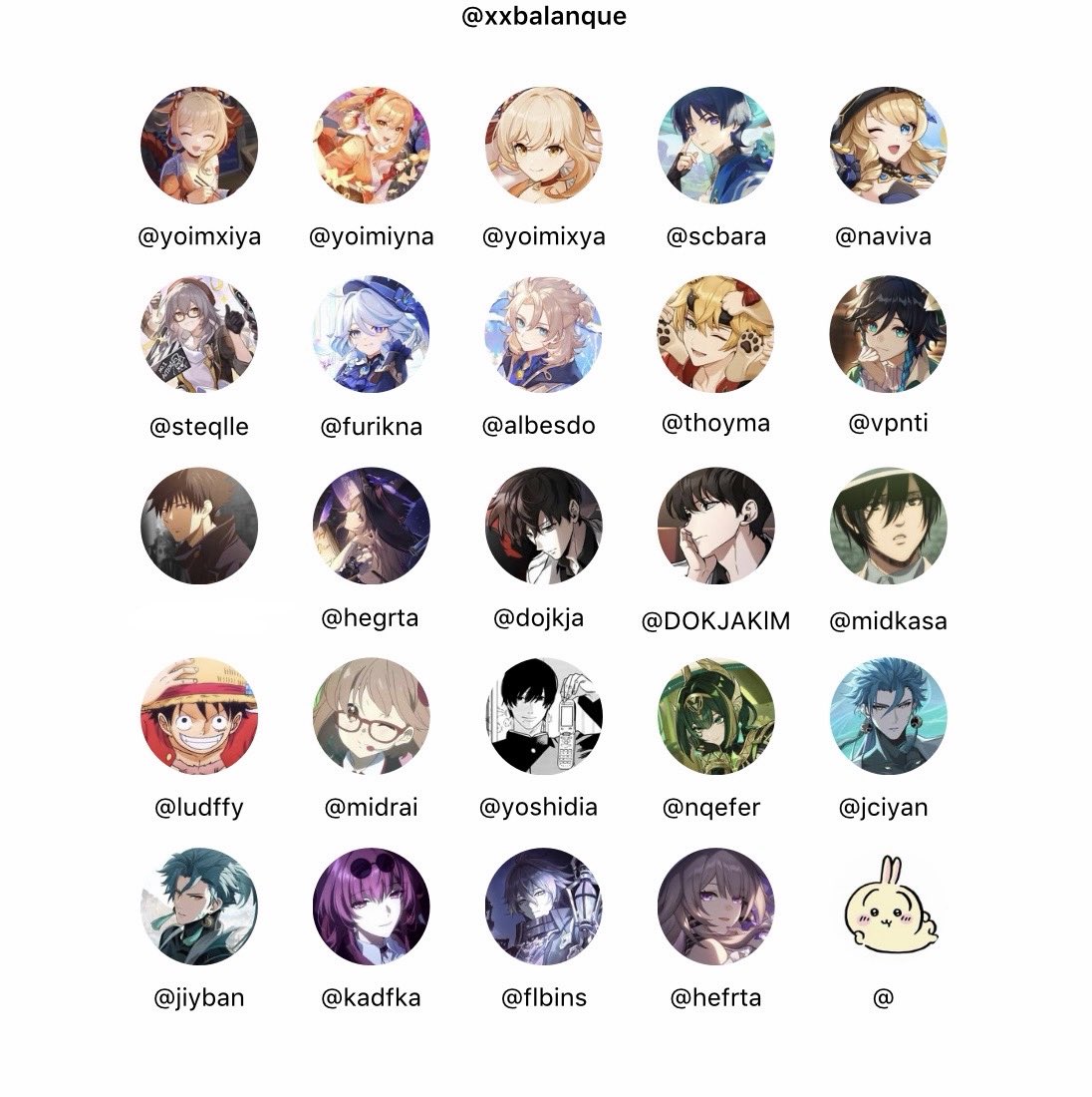 xxbalanque's tweet photo. ufs username bo chara anime, game hoyo, wuwa, &amp; manhwa orv, mostly can be with acc!

feel free to ask price in dm ^^ https://t.co/IZFZvdmF8R