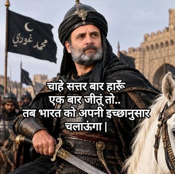 ManojSr60583090's tweet photo. *मैं मोहम्मद गौरी हूँ*

*चाहे सत्तर बार हार जाऊँ*

*कोई फर्क़ नहीं पड़ता*

*सिर्फ एक बार गद्दी पर बैठने दो*

*उसके बाद मैं जो करूँगा*

*उसकी कल्पना*

*हिन्दुओ ने सपने मे भी ना कि होगी* 

*अगर शक है तो*

*पृथ्वी राज चौहान का इतिहास पढ़ लेना* https://t.co/lZChxg7mN1