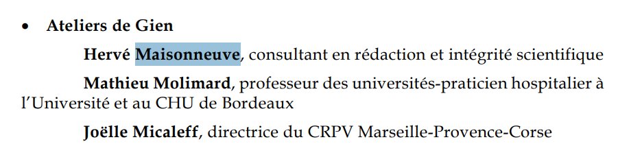 Pr_E_Chabriere's tweet photo. Hervé de Maisonneuve a démissionné
Je rappelle qu'il avait participé aux ateliers de Giens sur la comission sénatorial des effets indésrables des vaccins
On comprend mieux sa position
On comprend mieux pourquoi on aura jamais accès aux minutes de la comission
Dans les ateliers de giens, c'était les prémisses de la réflexion sur les fake news et il y avait un représentant de GSK, de roche et de .. Pfizer bien sur .