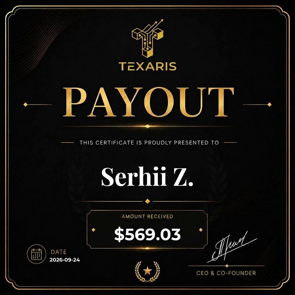 texarisofficial's tweet photo. 💸 $3,384.50 in Payout to Texaris Traders 💸

🏆 Serhii Z. → $569.03
🏆 Anastasiia S. → $2,436.04
🏆 Ivan K. → $379.43

This is what happens when you stay focused, trust your strategy, and keep showing up.

Your payout could be next. Keep pushing!

🚨 DOUBLE CAPITAL: 1+1 ON ALL CHALLENGES 🚨

Buy any challenge and get a second account of the same size FREE.

Use code BOGOTEX25 to claim the offer. 

🔗 https://t.co/Yl0I0Nzprm