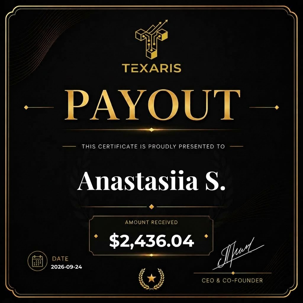 texarisofficial's tweet photo. 💸 $3,384.50 in Payout to Texaris Traders 💸

🏆 Serhii Z. → $569.03
🏆 Anastasiia S. → $2,436.04
🏆 Ivan K. → $379.43

This is what happens when you stay focused, trust your strategy, and keep showing up.

Your payout could be next. Keep pushing!

🚨 DOUBLE CAPITAL: 1+1 ON ALL CHALLENGES 🚨

Buy any challenge and get a second account of the same size FREE.

Use code BOGOTEX25 to claim the offer. 

🔗 https://t.co/Yl0I0Nzprm