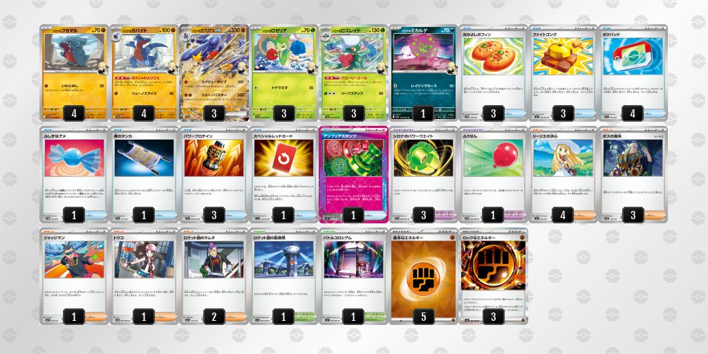 pokeca_book's tweet photo. 30th CELEBRATION環境
シロナのガブリアスexのデッキレシピを掲載しました。

【シロナのガブリアスex】環境デッキレシピまとめ https://t.co/7dYxSNSFHB https://t.co/davpiL2B1R