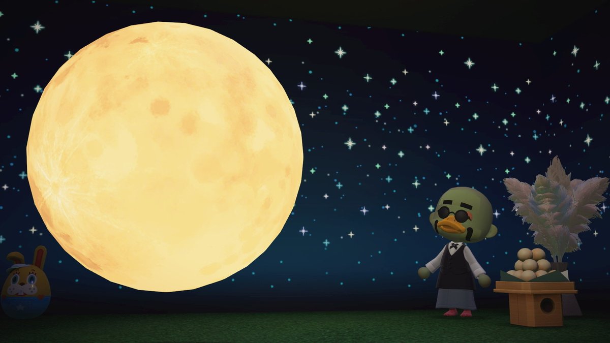 doumorinomaster's tweet photo. こんばんは！マスターです☕️🐦
今日は中秋の名月です🌕
みなさん今夜は空を見上げて
同じ月をマスターと一緒に眺めませんか？😉

#あつ森
#あつ森好きな人と繋がりたい https://t.co/282XyEgiNv