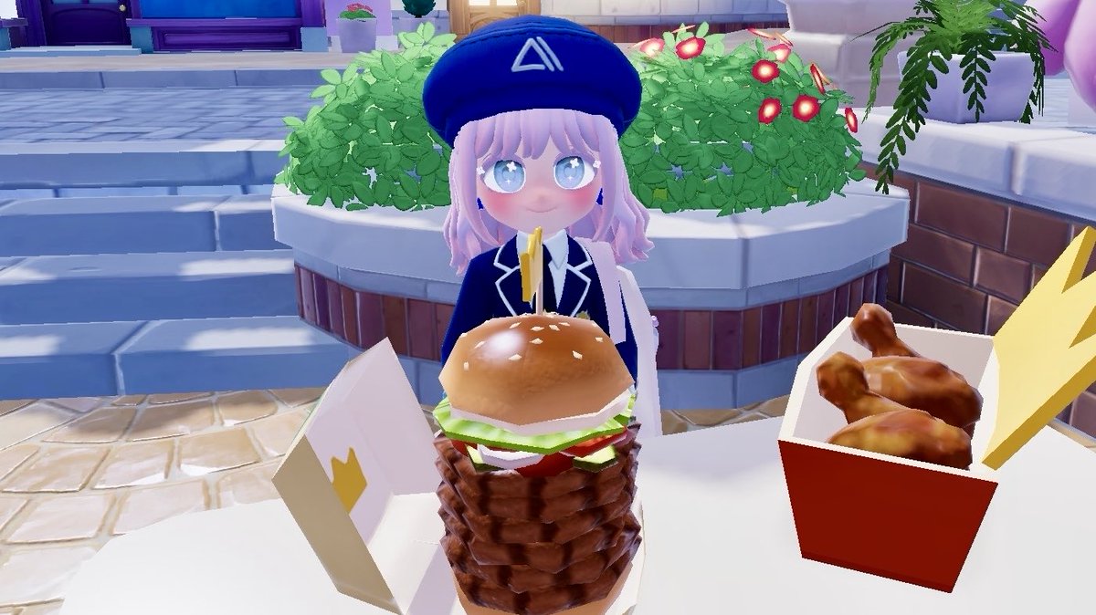 milchandesu's tweet photo. ひなちゃと真夜中の制服デート🍔♡
はじめてのおゲップを捧げてきました🤭笑
スタンプも押してくれてありがとおおー！
今度はひなちゃのも聞かせてね？💓笑笑
#ハートピア #ハートピアスローライフ https://t.co/h8116RvFhQ