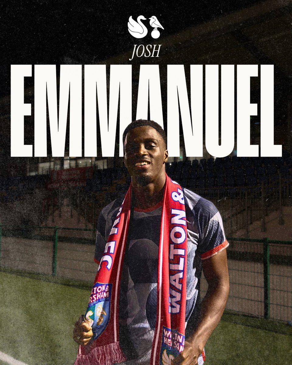 waltonhershamfc's tweet photo. JOSH IS HERE! 👊

We are delighted to announce the signing of experienced right-back Josh Emmanuel!

The 29-year-old arrives with extensive EFL experience, having represented the likes of Ipswich Town, Bolton Wanderers and Hull City. Josh was part of Hull's League One title-winning squad in 2020/21 and also achieved promotion with Rotherham United.

Welcome to the Swans, Josh 🦢
