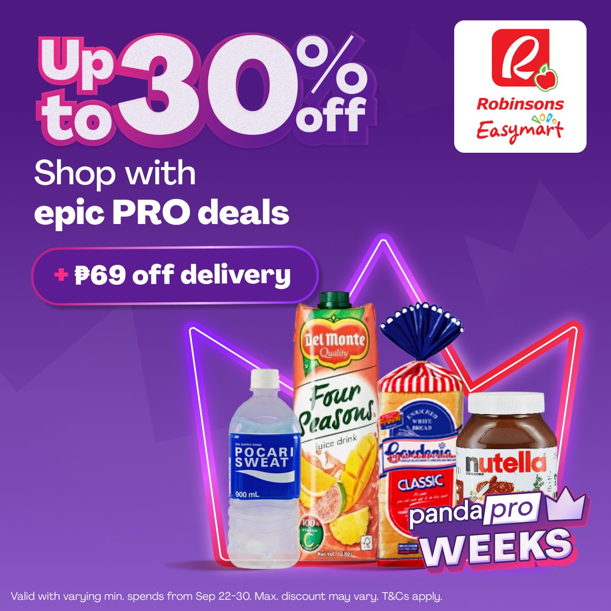 foodpandaPH's tweet photo. Craving bread, Nutella, or Del Monte juice for breakfast? 🍞 

Score up to 30% OFF + ₱69 off delivery at Robinsons Easymart now! 🛍️✨ https://t.co/OE9HBRsVQl