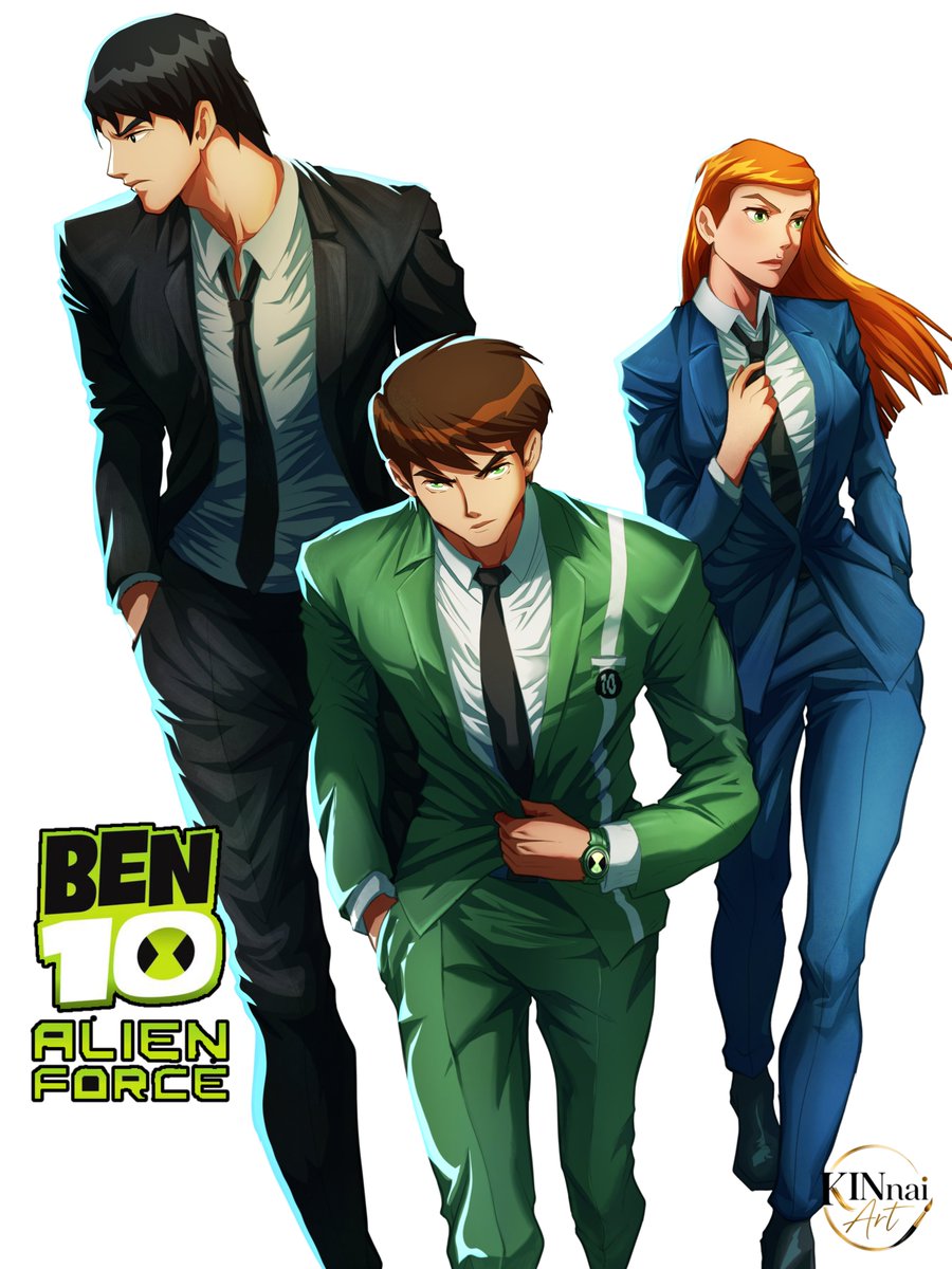 KinnaiArt's tweet photo. The Gang in Suit, who rock the fit better? #ben10 #ben10fanart #fanartㅤㅤㅤㅤ https://t.co/Y16t7EN4rv