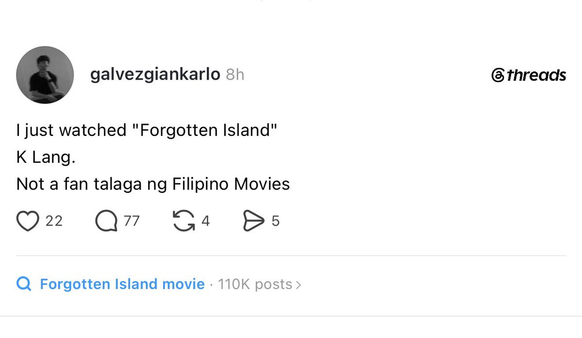 sarcastic_ph8's tweet photo. FYI, Gian Karlo kung sino ka mang kum@g ka. First of all, hindi Filipino movie 'yan. Its an american-produced film that focuses on Filipino culture. Doon ka sa faraway. Nyeta https://t.co/BRN91FdmZC