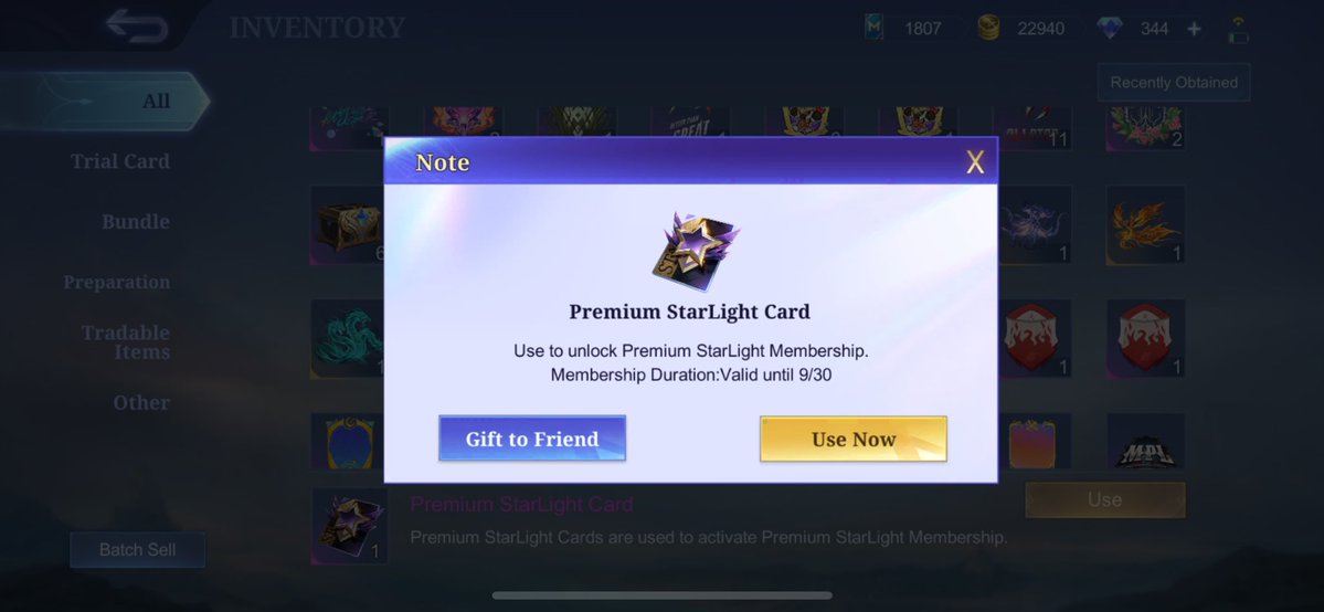 kyaaum's tweet photo. wts starlight premium mlbb 52k dapet dari spinn via gift, delay 7-8 harian #zonauang #zonajajan #mlbb https://t.co/sazGgCTdq3