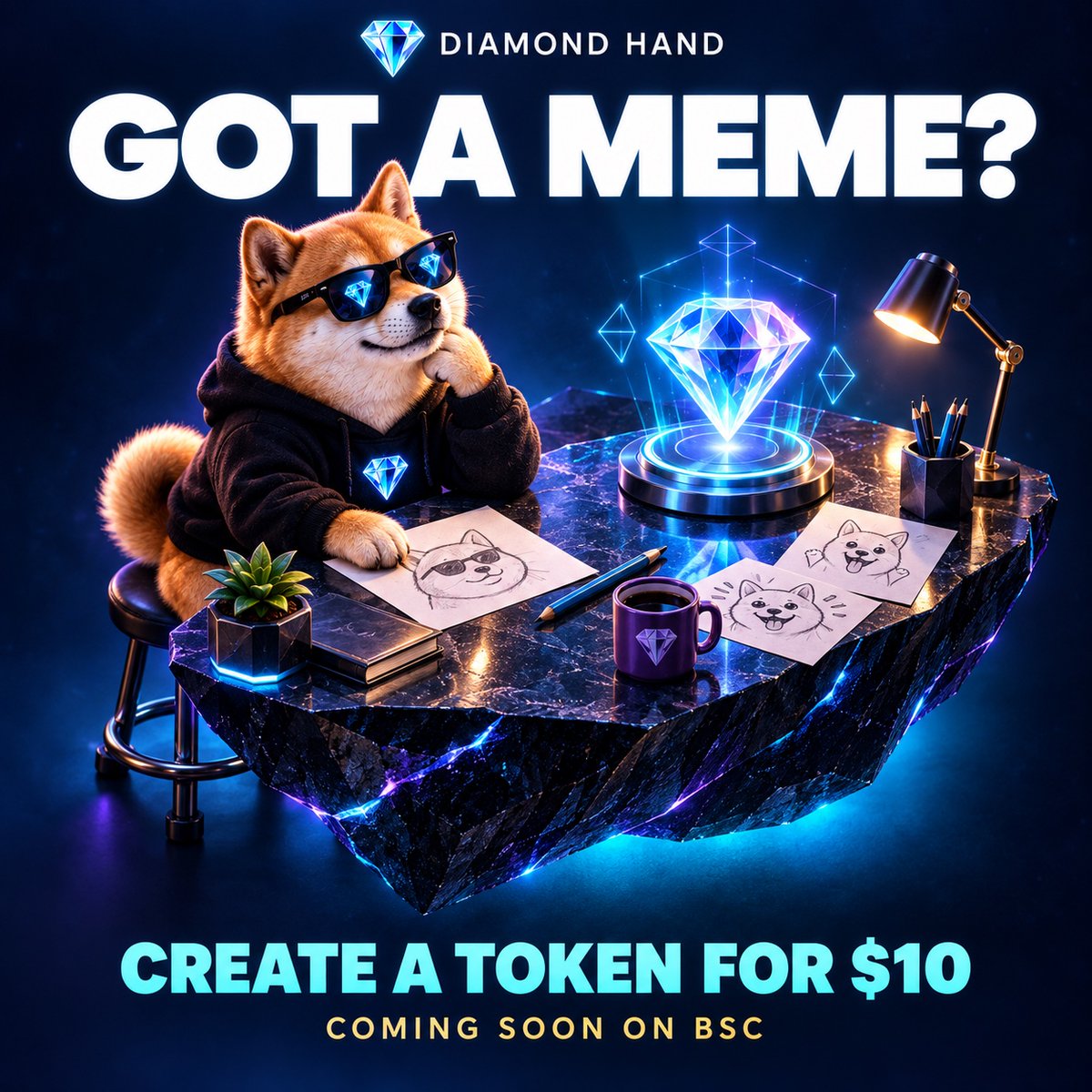 DMNDHAND_HQ's tweet photo. A new launchpad for bold ideas. 💎
Diamond Hand is coming to BSC.
Create a token for $10, start trading on a bonding curve, and graduate to a DEX when the target is met.
Built for creators. Driven by community.
#DiamondHand #MemeLaunchpad https://t.co/6hPJyH49EI
