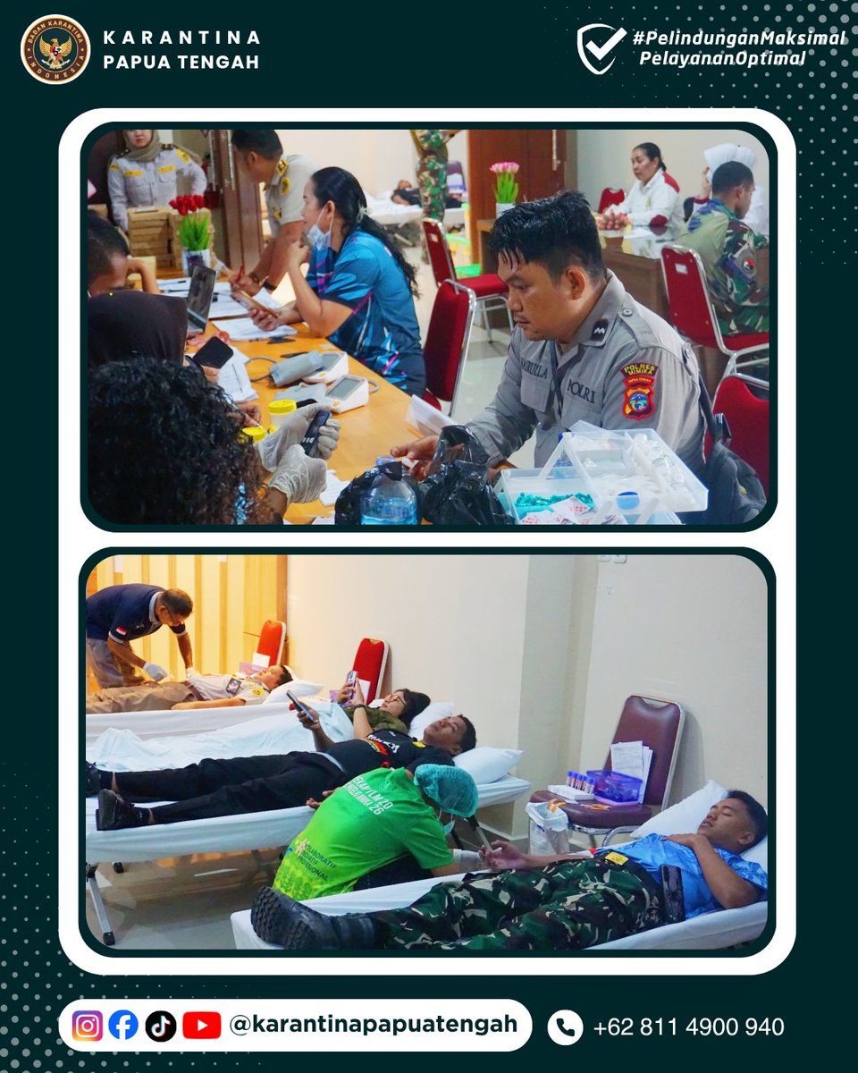 KarantinaPateng's tweet photo. Amolongo SobatQ 👋🏻

Rilis Karantina Papua Tengah, 25 September 2026
Nomor : 106/BKHIT-PT/09/2026

Setetes Darah, Sejuta Harapan! Karantina Papua Tengah Kumpulkan 34 Kantong Darah

Selengkapnya : https://t.co/PWhLY2H163

#karantinapapuatengah #hki149 https://t.co/WTdly3QKTK