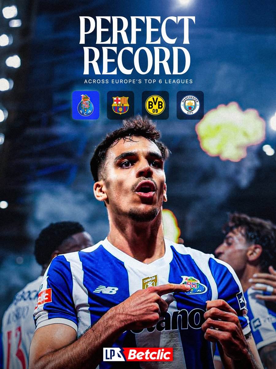 ligaportugal's tweet photo. O 𝗜𝗡𝗩𝗜𝗖𝗧𝗢𝗦 da Invicta 🐉

o FC Porto é uma das quatro equipas europeias que só sabe 𝗴𝗮𝗻𝗵𝗮𝗿 ✨

#FCP #LigaPortugalBetclic https://t.co/e75fYRFyWV