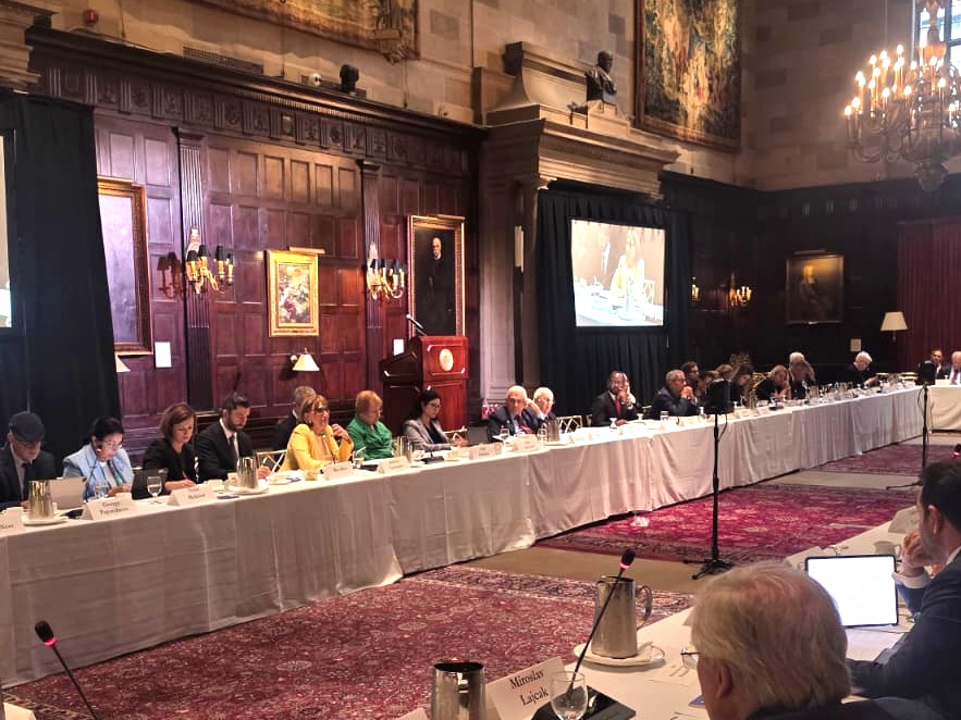 RGrynspan's tweet photo. ==Reposting with a correction==

I participated in the Nizami Ganjavi International Center's XXXVII High-Level Meeting "Rebuilding Trust, Cooperation and Global Stability for a Shared Future".

I argued that trust is the scarcest and most valuable asset of diplomacy, and that the UN must regain it through engagement with the UN membership, through discipline and through delivery.

I also reiterated that to defend the UN today is to have the courage to change it, and that Peace, reform and cooperation for the future should be the priority. #UNGA81 #newUN
@NizamiGanjaviIC