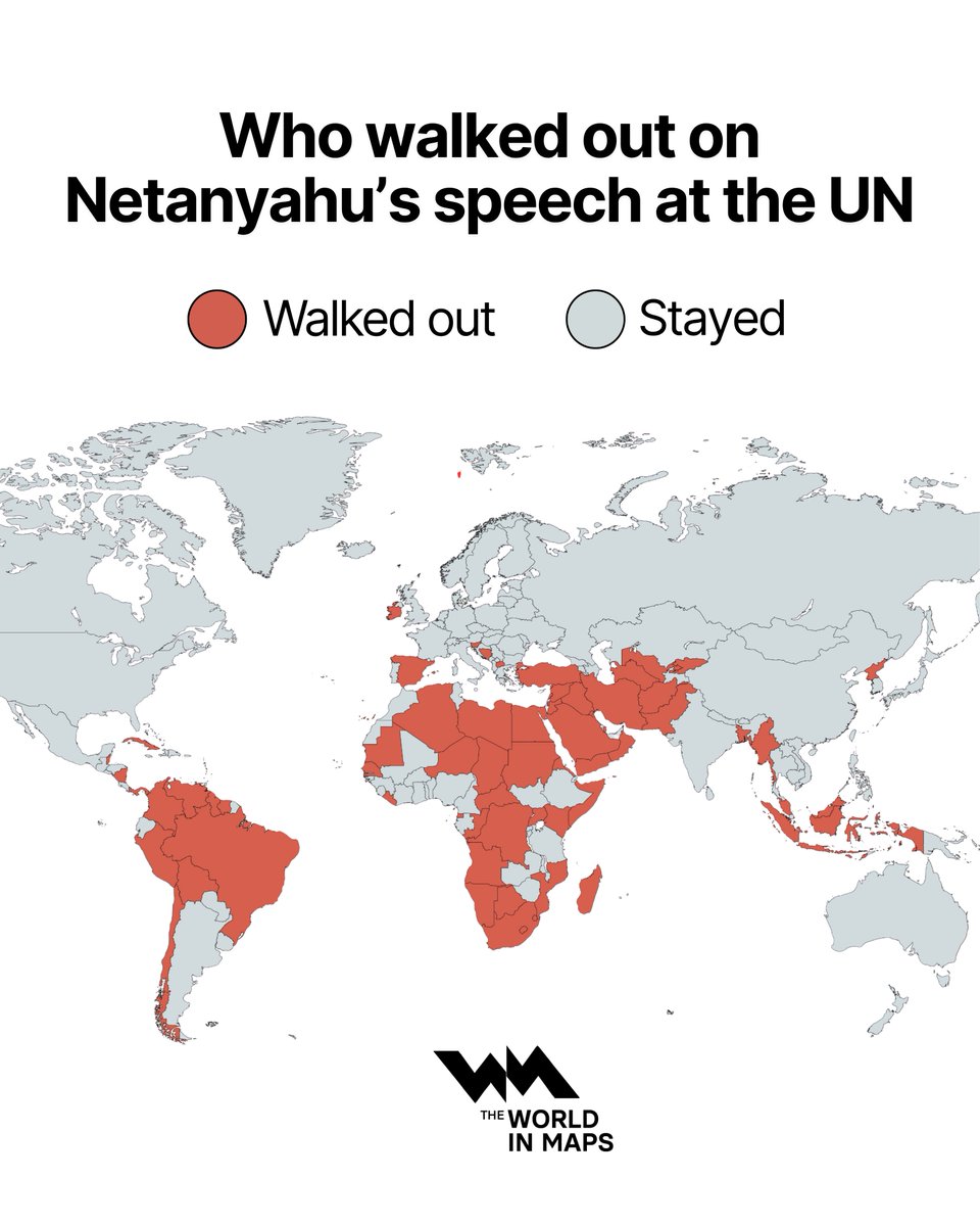 xruiztru's tweet photo. Who stayed and who walked out during Netanyahu’s speech at the UN? https://t.co/DIwWjRhtUp