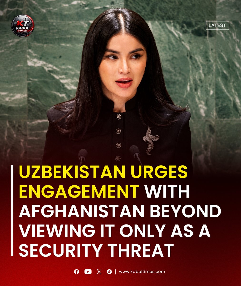 kabultimes01's tweet photo. At the UN General Assembly, Saida Mirziyoyeva said Afghanistan should not be viewed only as a source of threat and called for hope and assurances for Afghans of all ethnic backgrounds. https://t.co/BbLA4dbgfU