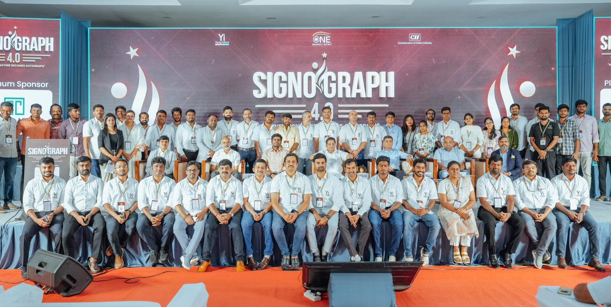 annamalai_k's tweet photo. Delighted to have had the opportunity to interact with young entrepreneurs at Signograph 4.0, organised by Young Indians in association with CII in Tiruppur today. 

Urged our Indian entrepreneurs to invest more in innovation and personal fulfilment. India’s next phase of growth will be driven not just by the scale of our businesses, but by the ambition, innovation and courage of our entrepreneurs to solve tomorrow’s problems today.