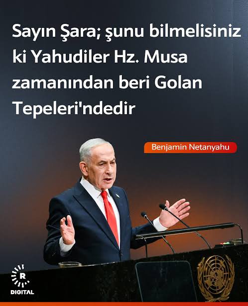 hak_eren_'s tweet photo. Netanyahu BM Genel Kurulu'nda Suriye Devlet Başkanı Şara'ya seslendi ve şöyle dedi:

"Sayın Şara, Yahudilerin Musa zamanlarından beri Golan Tepeleri’nde olduğunu bilmeniz lazım. Kutsal Kitaba  bakabilirsiniz..."

Katil ve işgalci Netenyahu Müslümanların topraklarını tahrif olmuş kitabı referans göstererek ısrarla savunur ve sahiplenirken, muhatabı Şara Hamas'ın 7 Ekim'de gerçekleştirdiği Aksa Tufanı'nda ölen işgalcilerin bazıları için "masum insanlar" diye bahsetti. 

Sizce Şara, Netenyahu'nun bu çıkışına kendi inandığı Kelamullahı referans alıp cevap verebilecek mi dersiniz? 

Şara'yı bilmeyiz ama bizim gücümüzü, inancımızı kendisinden aldığımız Kur'an işgalci varlığı için şöyle der:

"Nerede bulunursa bulunsunlar, onların üzerine zillet damgası vurulmuş, böylece Allah’ın gazabına uğramışlar ve meskenet altında ezilmeye mahkum olmuşlardır."

Yine kendisini örnek aldığımız yegane rehberimiz, önderimiz diğer bütün dinlerin üzerine egemen olması için gönderilen risaletin sahibi Hz. Muhammed (sav) şöyle buyururlar:

"Andolsun ki bu din, gece ve gündüzün ulaştığı her yere ulaşacaktır. Allah, tuğladan yapılmış evleri (şehir hayatını) ve kıldan yapılmış çadırları (göçebe hayatını) istisna etmeksizin, (yeryüzündeki) her bir hane içine bu dini mutlaka sokacaktır; ya aziz olanın izzetiyle (İslam'ı ve Müslümanları üstün kılarak) ya da zelil olanın zilletiyle (inkâr edenleri boyun eğdirerek). Öyle bir izzet ki Allah onunla İslam'ı yüceltir; öyle bir zillet ki onunla da küfrü alçaltır." [Ahmed bin Hanbel]

Ey katil Netenyahu! 

Bugünkü yöneticilerin arkasına sığındığı reel siyaset size belki zaman kazandıracaktır. Belki onların yapabildiği tek şey sen BM kürsüsünde iken salonu terk etmektir. Hatta Azerbaycan gibileri bunu dahi yapamamıştır.

Ancak Kur'an ve Sünneti siyasetlerinin esası haline getiren yöneticilerin vakti geldiğinde; kaçınılmaz sonla yüzleşecek ve yenileceksiniz!

O gün sizi çok güvendiğin ABD dahi kurtaramayacak!
