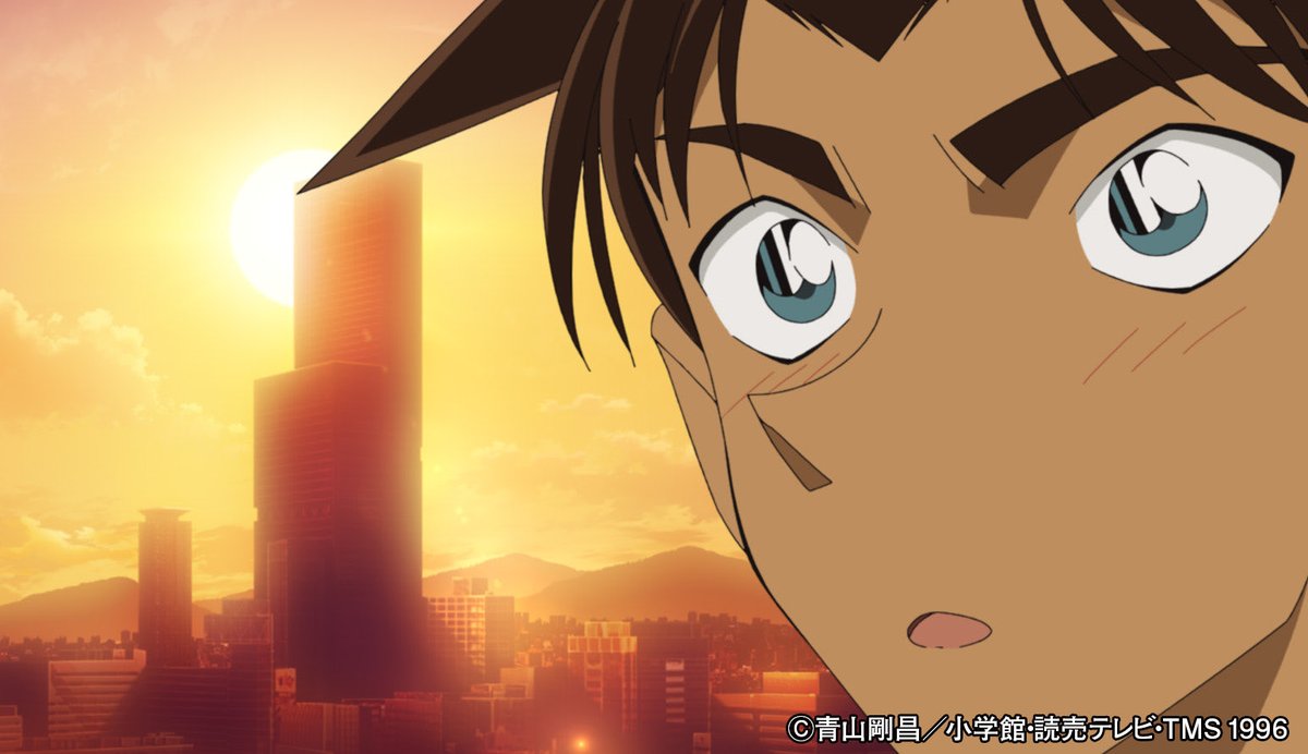 conan_file's tweet photo. ボク達がモデルになった舞台が、スタッフを変えてついに浪速芸術劇場で初日を迎えることになったんだ!
舞台を観に来たボク達が楽屋に行ったら、平次兄ちゃんは「浪速ハルカスの展望フロアから見える夕陽が告白絶景ポイント」って聞いて、何かを決意したみたい…。
ところが出演者の一人がこの舞台は呪われてるって言い出したんだ!
新しいスタッフが次々と災難にあったのは、元演出家の呪いって言うんだけど…!?

「茜色の千秋楽(初日)」は、
は9月26日(土)よる18:00～放送だよ!