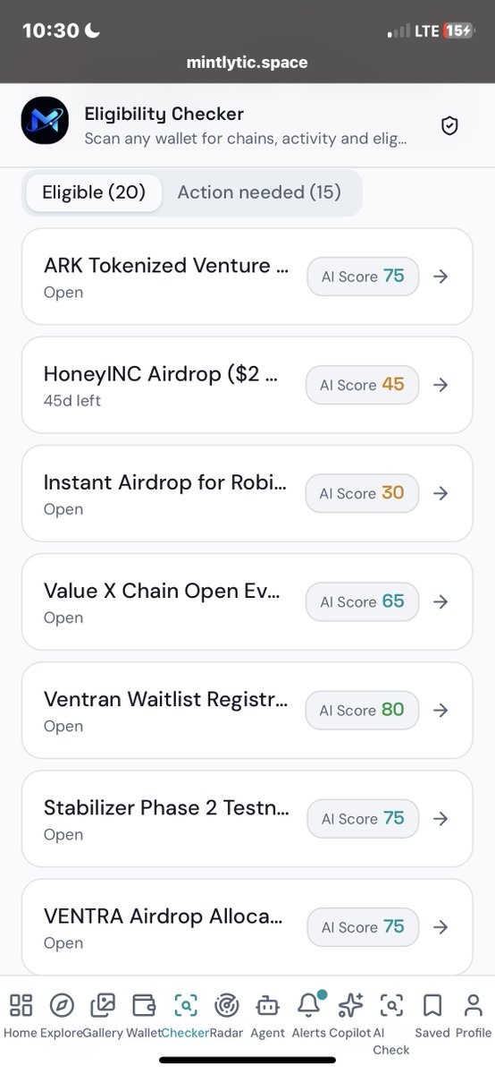 Mintlytic's tweet photo. Most "airdrop & whitelist checkers" ask you to connect your wallet and sign a transaction.
That is how wallets get drained.
Mintlytic has a free eligibility checker that works completely differently:
• 100% read-only: paste any public address or ENS • Zero wallet connection, zero signatures required • Instantly checks your wallet for eligible whitelist spots and free mints • Surfaces official whitelist applications (Premint, Alphabot, etc.) without phishing links • AI risk scoring that flags sketchy contracts before you touch them
Check what whitelists you qualify for safely: https://t.co/0tlq4E3Whc

#Web3‌‌ #Web3Wallet #nft #whitelist #freemint