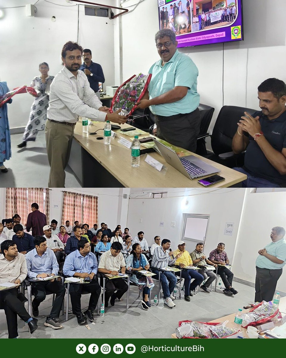 HorticultureBih's tweet photo. CoE , देसरी में पुराने आम बागानों के जीर्णोद्धार पर प्रशिक्षण कार्यक्रम आयोजित किया गया। इसमें विभिन्न जिलों के जिला उद्यान पदाधिकारियों एवं प्रखंड उद्यान पदाधिकारियों ने भाग लेकर बागानों के पुनर्जीवन और वैज्ञानिक प्रबंधन की जानकारी प्राप्त की।
#horticulture https://t.co/oTRn2RnuOg
