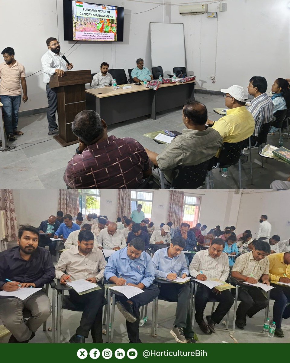 HorticultureBih's tweet photo. CoE , देसरी में पुराने आम बागानों के जीर्णोद्धार पर प्रशिक्षण कार्यक्रम आयोजित किया गया। इसमें विभिन्न जिलों के जिला उद्यान पदाधिकारियों एवं प्रखंड उद्यान पदाधिकारियों ने भाग लेकर बागानों के पुनर्जीवन और वैज्ञानिक प्रबंधन की जानकारी प्राप्त की।
#horticulture https://t.co/oTRn2RnuOg