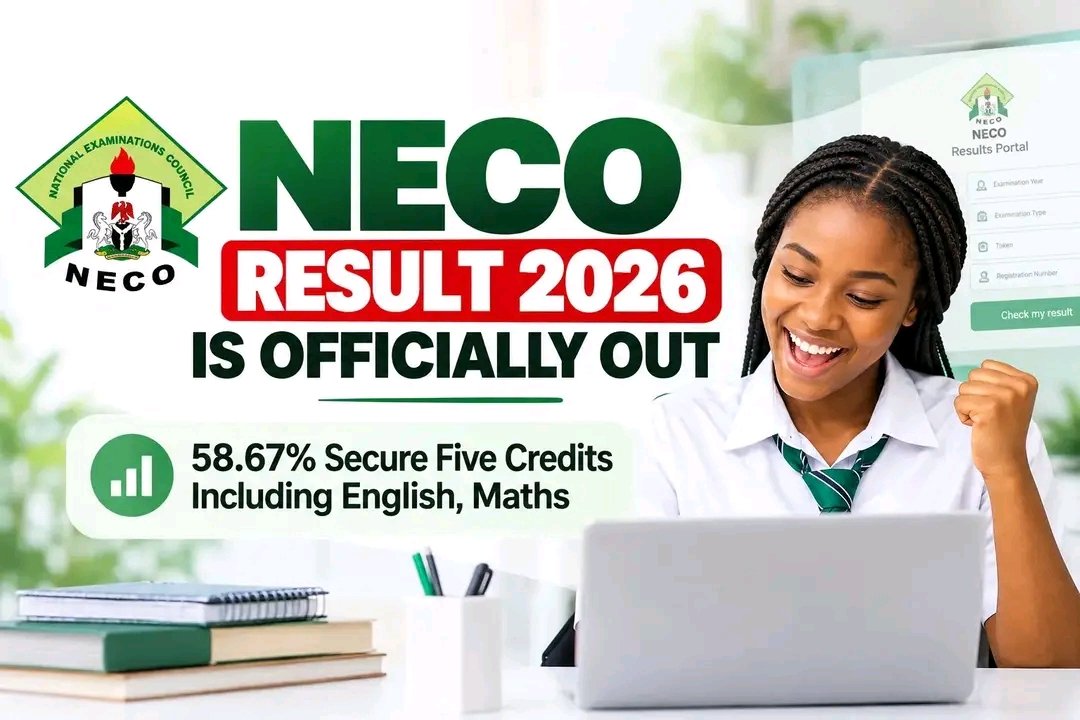 jambhelp1's tweet photo. 𝐍𝐄𝐂𝐎 𝐑𝐄𝐋𝐄𝐀𝐒𝐄𝐒 𝟐𝟎𝟐𝟔 𝐒𝐒𝐂𝐄 𝐑𝐄𝐒𝐔𝐋𝐓𝐒

The National Examinations Council (NECO) has released the results of the 2026 Senior School Certificate Examination (SSCE) Internal. https://t.co/CZSzRbkzY2
