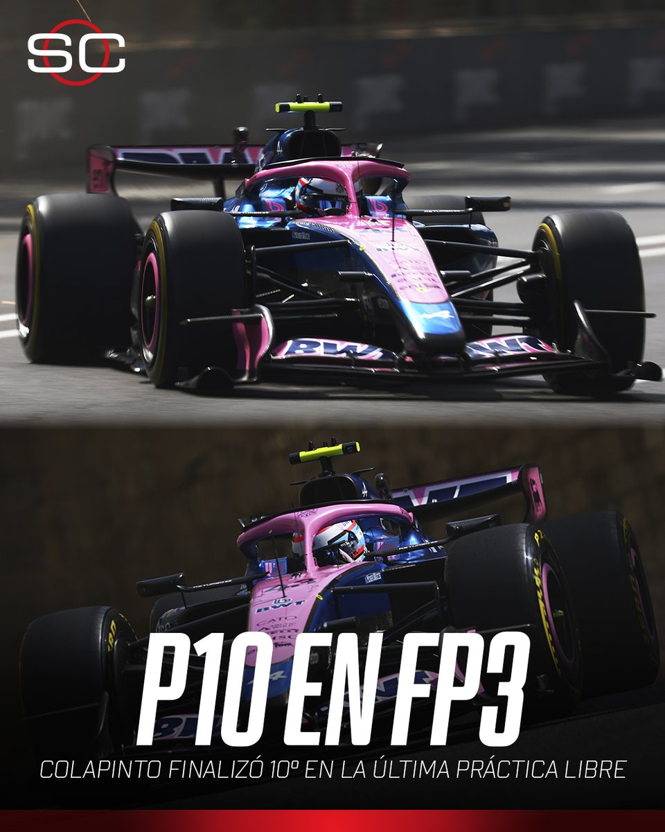 SC_ESPN's tweet photo. 🔥 FRANCO QUEDÓ EN EL TOP 10 EN LA FP3 🔥

🇦🇷 Colapinto finalizó en la 10° posición en la última práctica libre en Bakú 

🇫🇷 Pierre Gasly terminó 6°

1️⃣ Max Verstappen fue el más rápido 

⏱️ La Qualy, a las 09:00 (ARG)

📺 #AzerbaijanGP | Toda la temporada de #F1 por ESPN en el Plan Premium de #DisneyPlus
